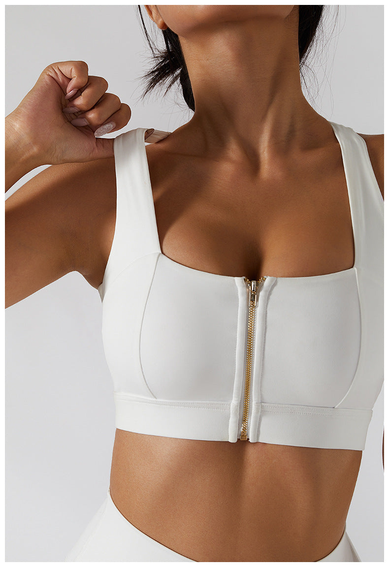 Glide Zipper Yoga Bra