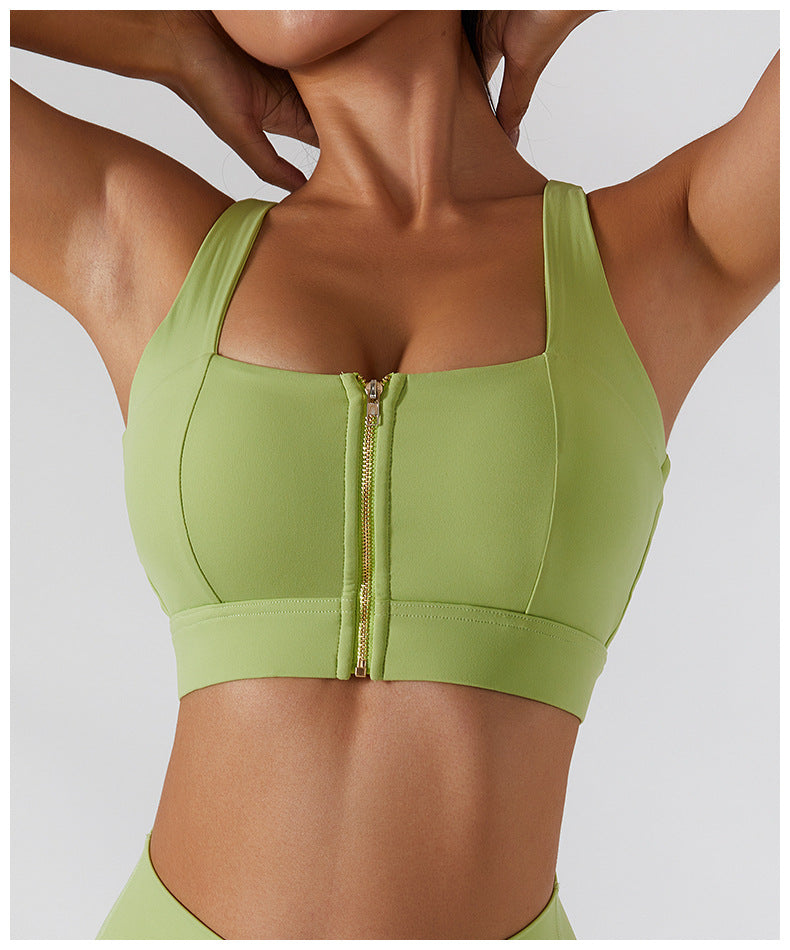 Glide Zipper Yoga Bra