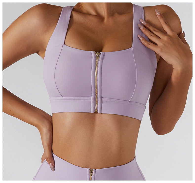 Glide Zipper Yoga Bra