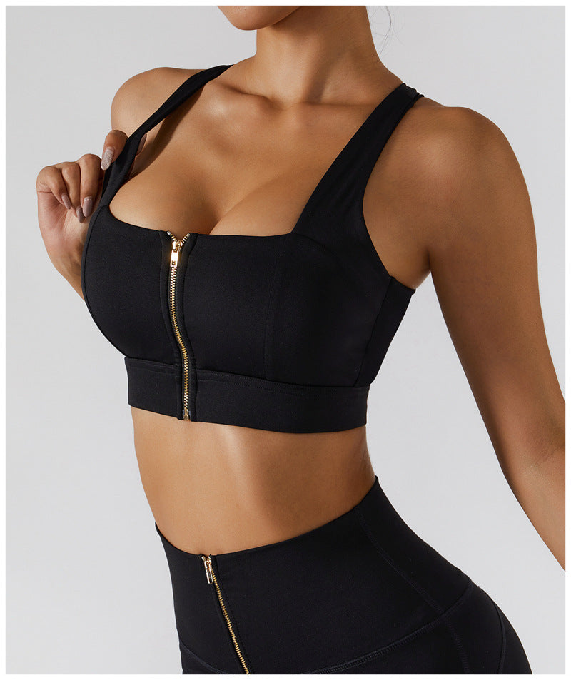Glide Zipper Yoga Bra