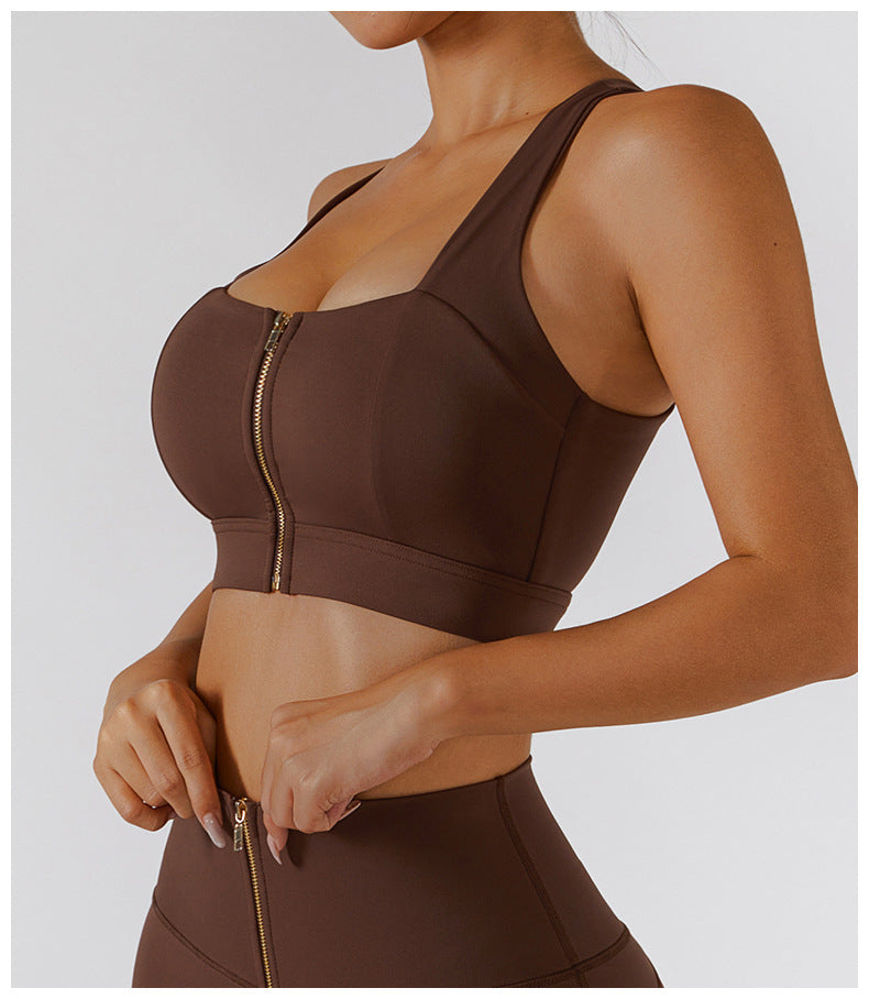 Glide Zipper Yoga Bra