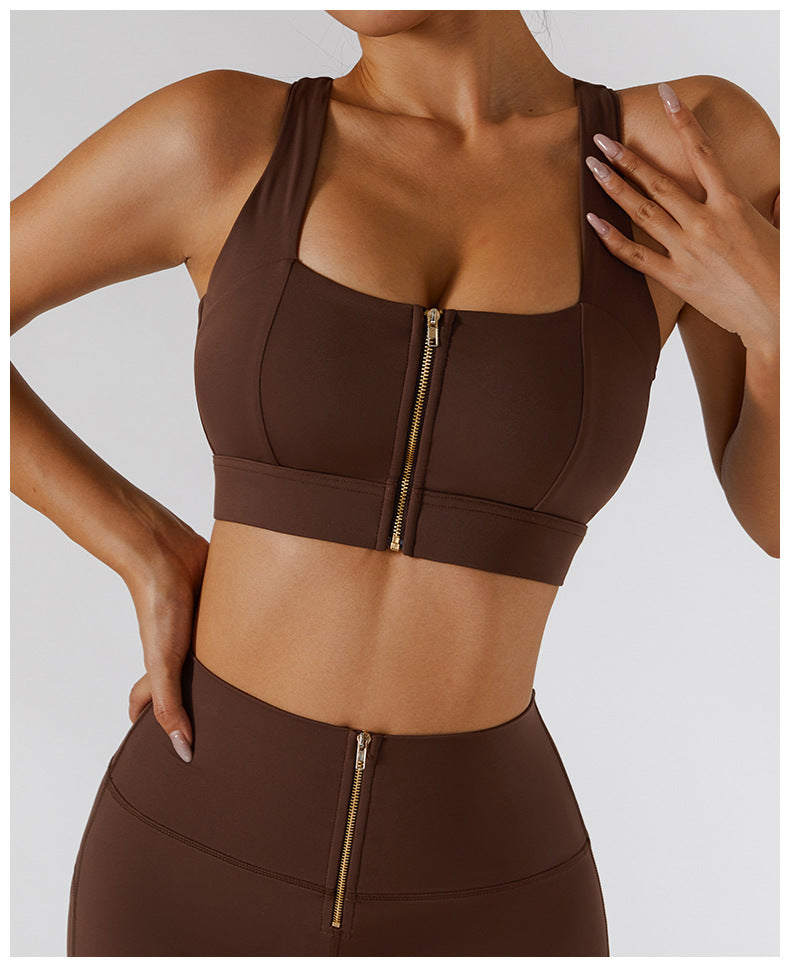 Glide Zipper Yoga Bra