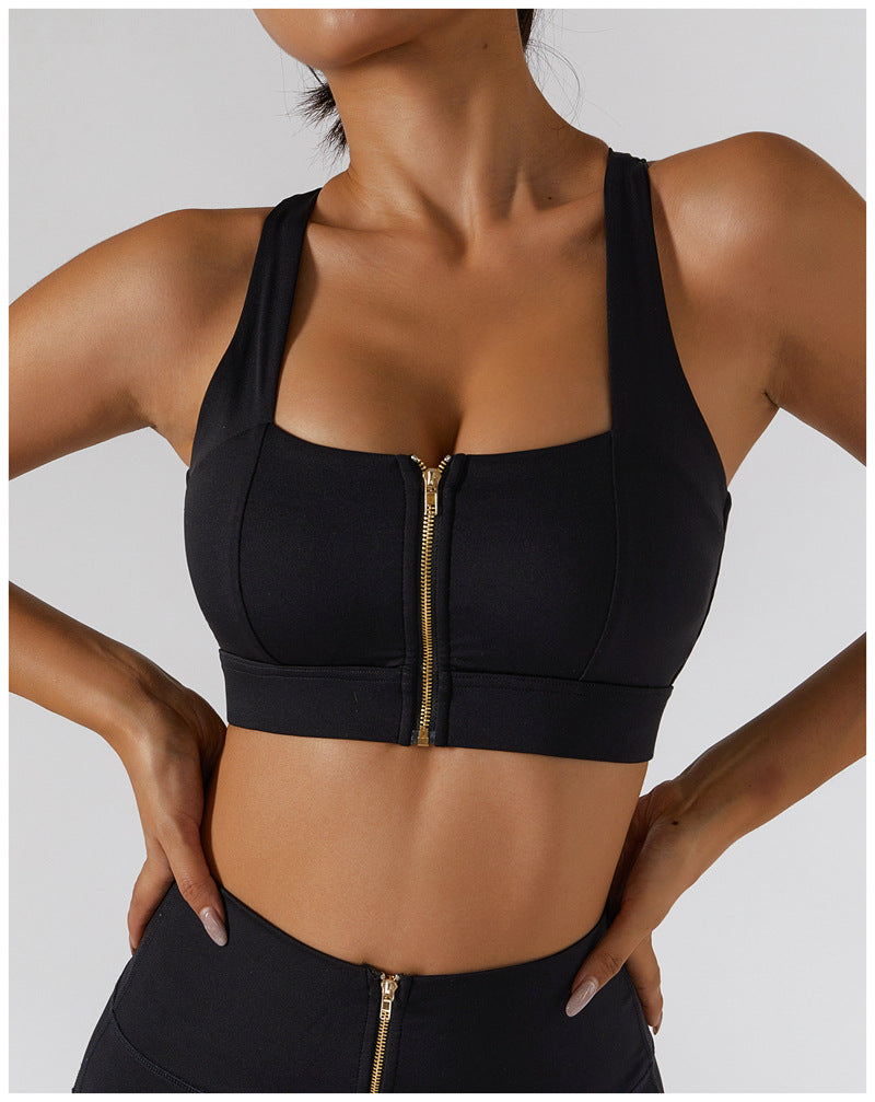 Glide Zipper Yoga Bra