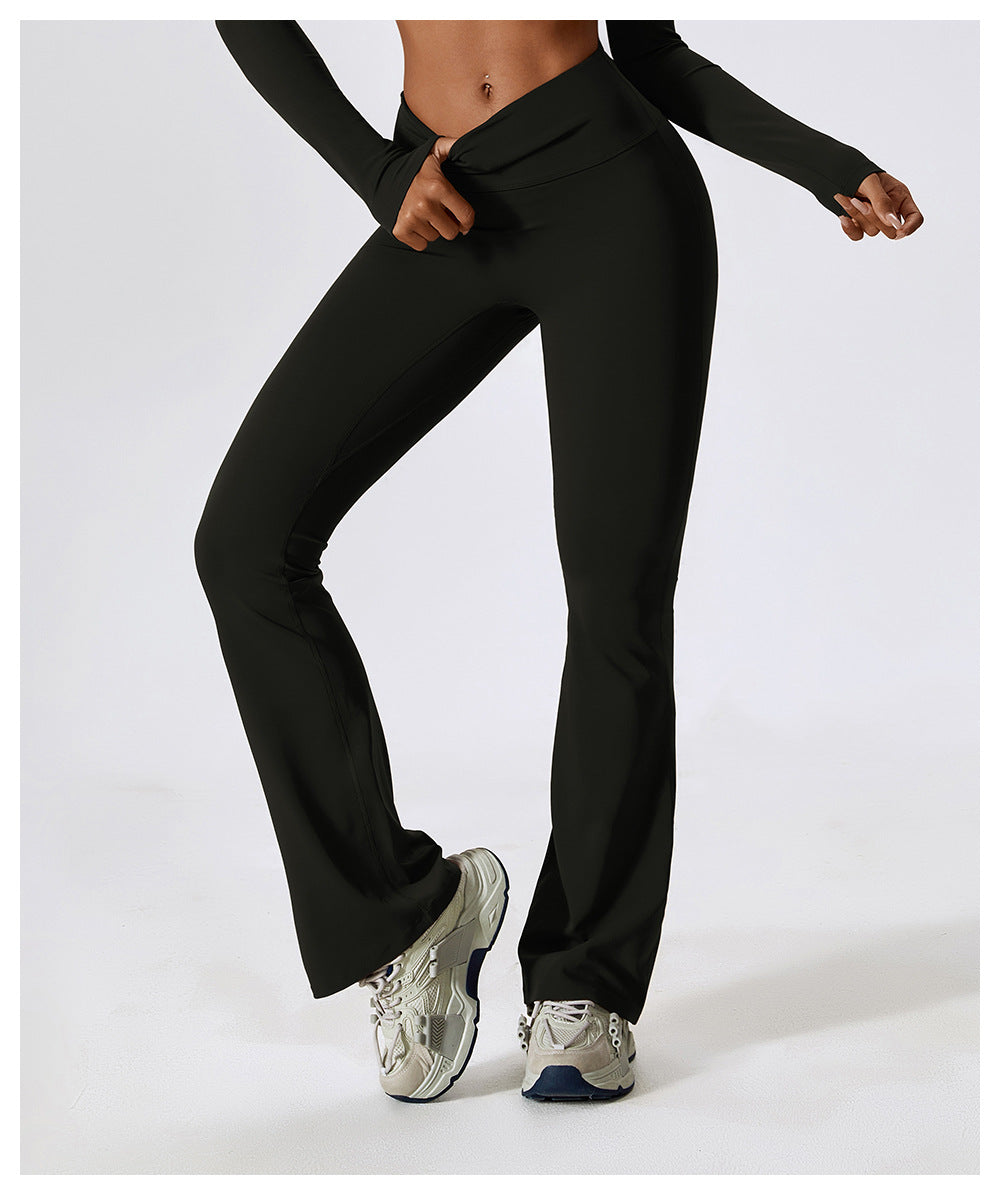 High-Waist Flare Contour Yoga Leggings
