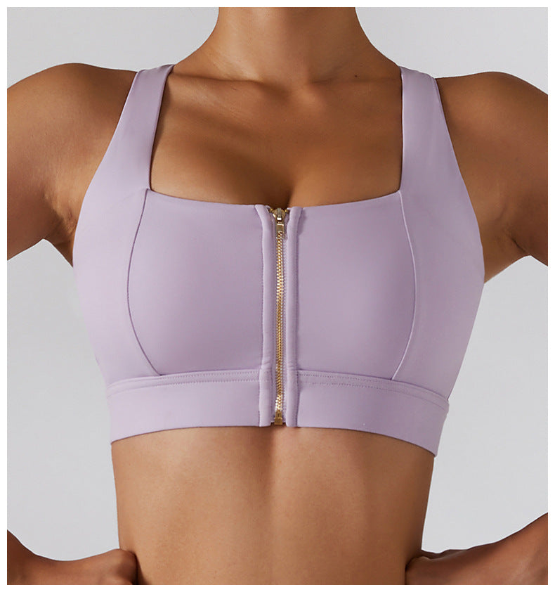 Glide Zipper Yoga Bra