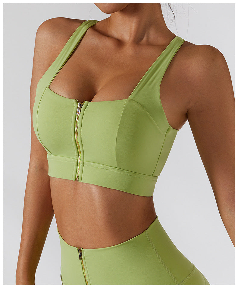 Glide Zipper Yoga Bra