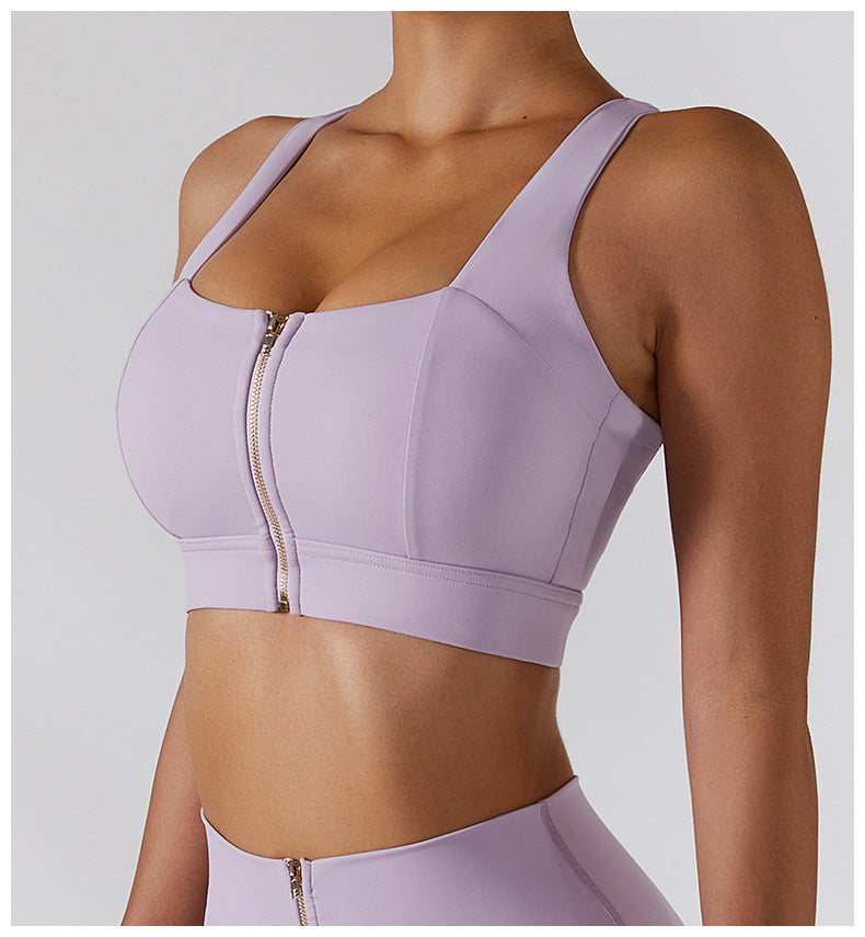 Glide Zipper Yoga Bra